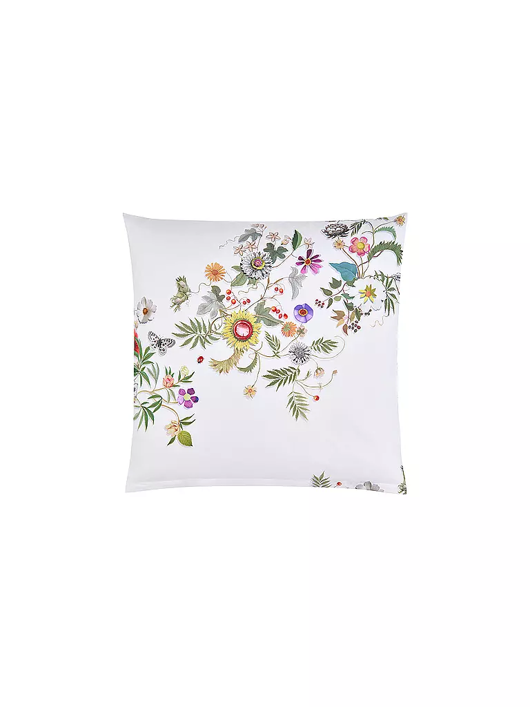 CHRISTIAN FISCHBACHER | Housse de coussin en satin GARLAND 70x90cm Blanc/Fleurs | 