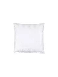 CHRISTIAN FISCHBACHER | Taie d'oreiller en satin 70x90cm MANHATTAN Gris argenté | Blanc