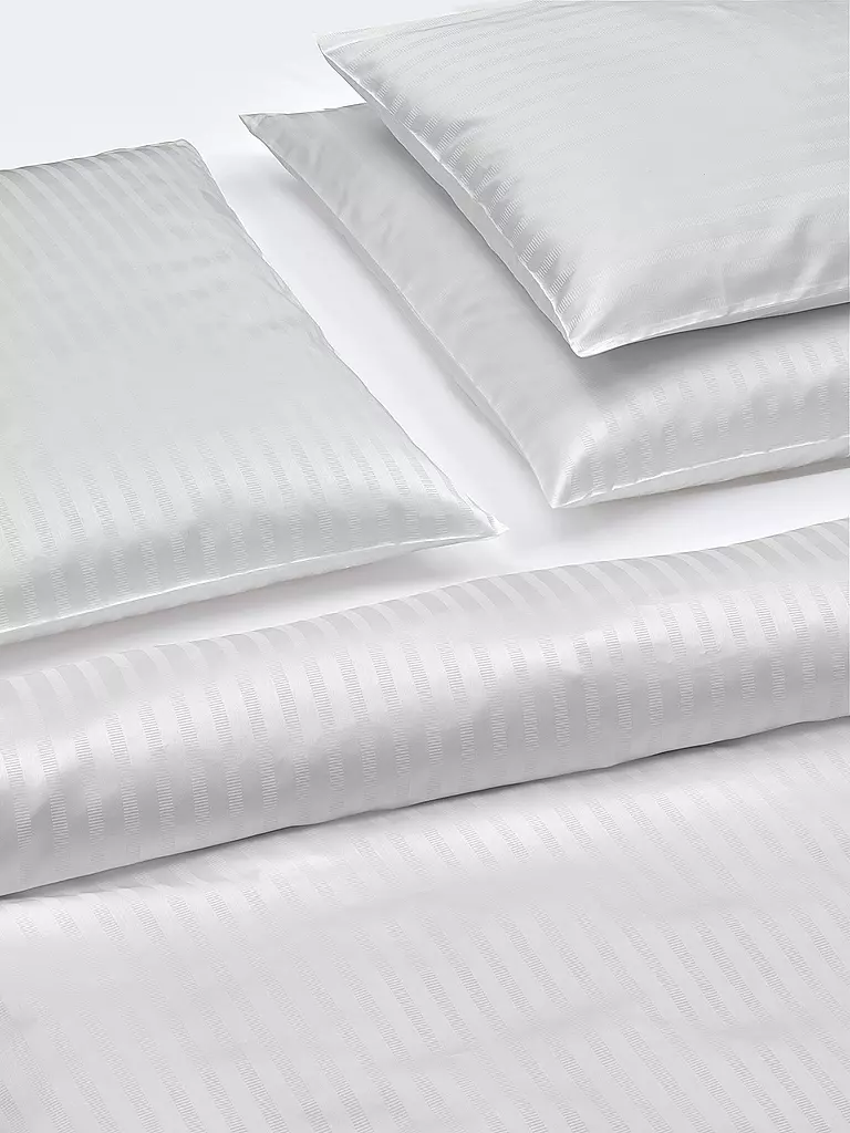 CHRISTIAN FISCHBACHER | Taie d'oreiller en satin 70x90cm MANHATTAN Gris argenté | silber