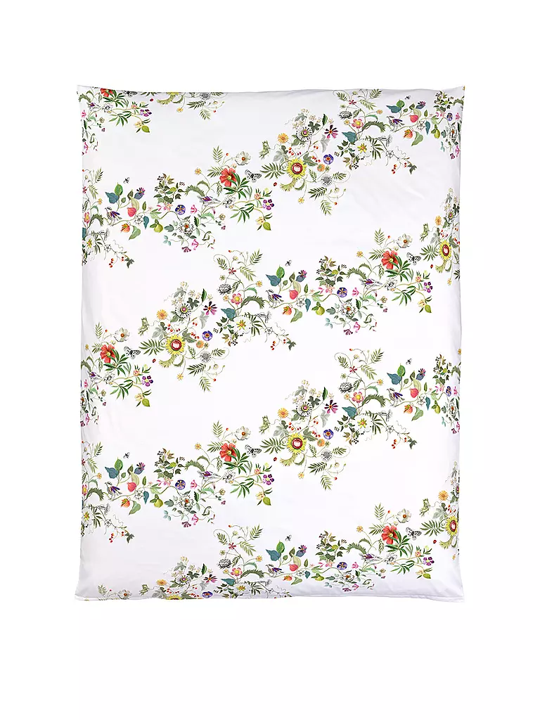 CHRISTIAN FISCHBACHER | Taie d'oreiller en satin GARLAND 70x90cm Blanc/Fleurs | weiss