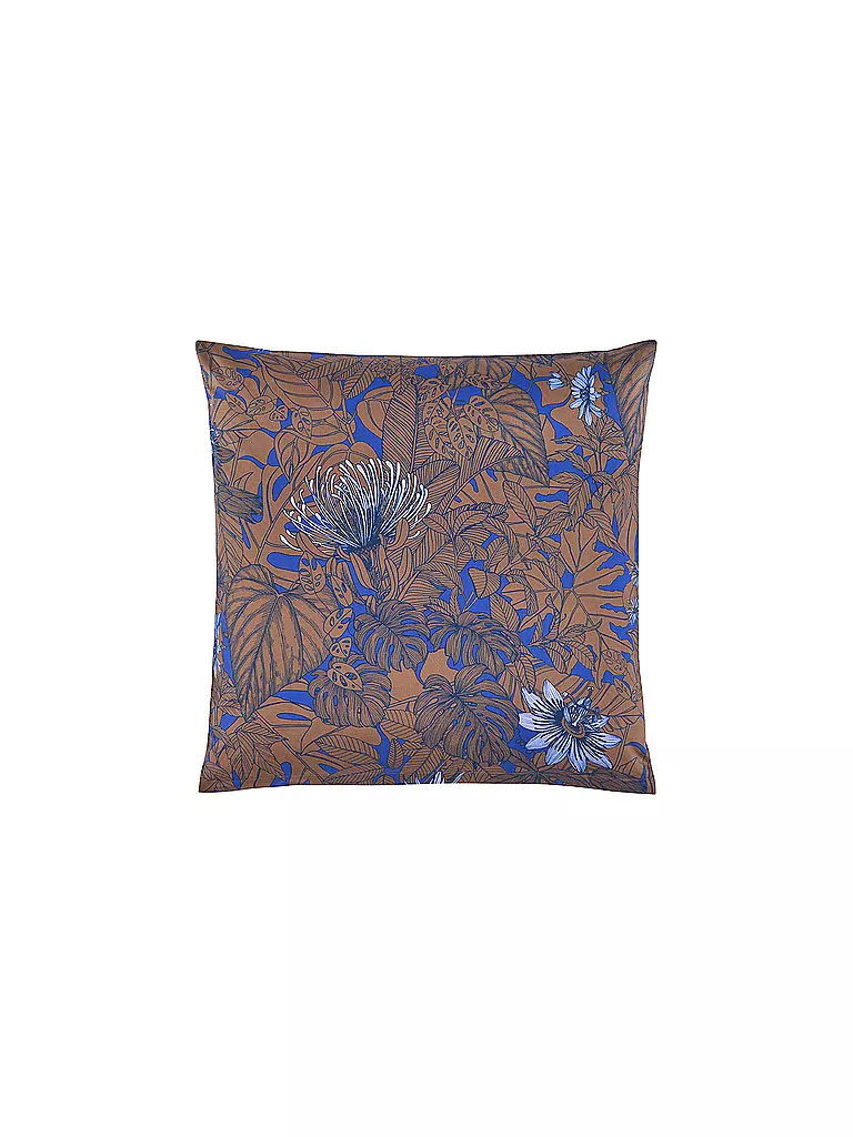 CHRISTIAN FISCHBACHER | Taie d'oreiller en satin GOLDEN GARTEN 70x90cm cuivre/bleu | kupfer