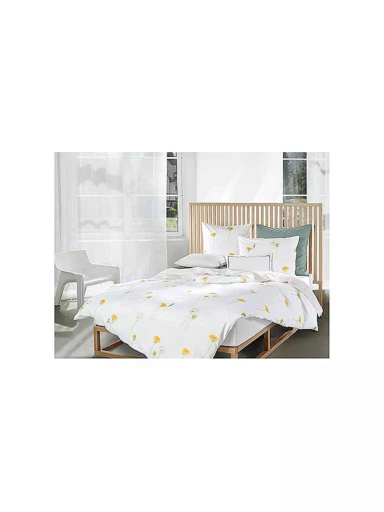 CHRISTIAN FISCHBACHER | Taie d'oreiller en satin PUSTEBLUME 70x90cm Blanc/Jaune | weiss