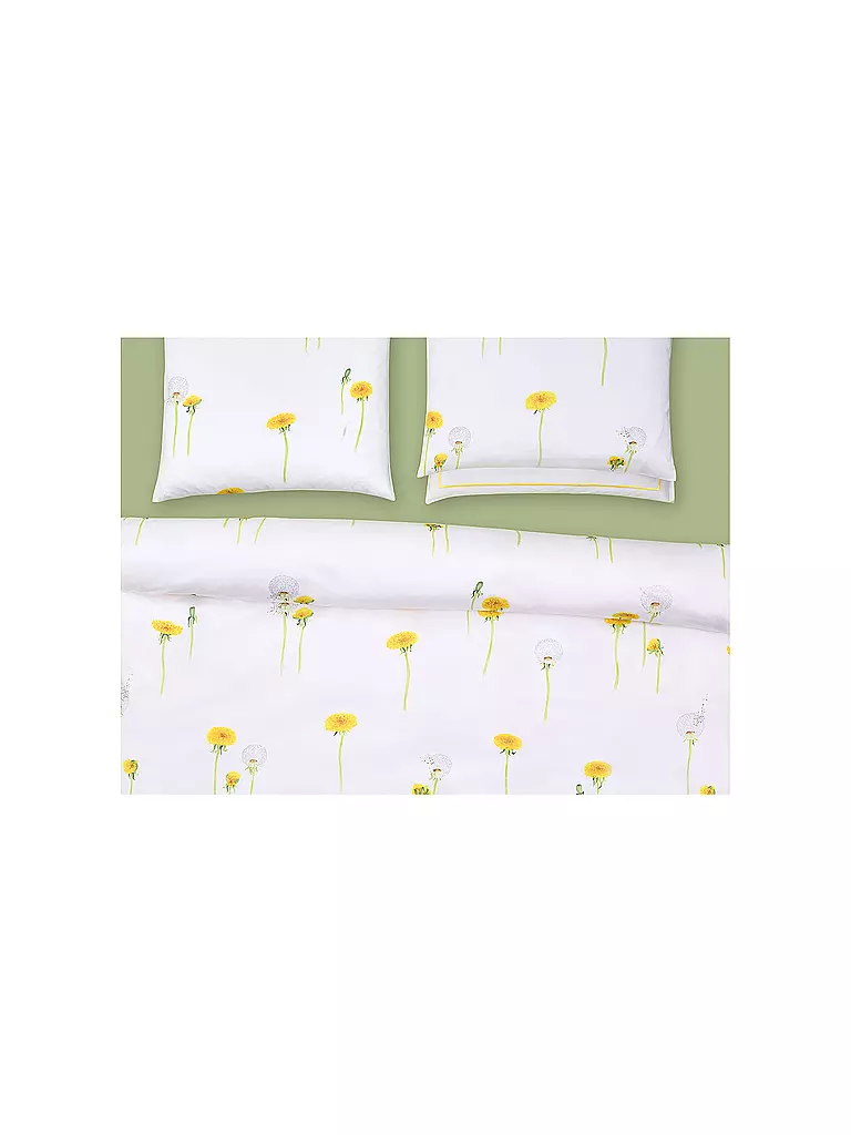 CHRISTIAN FISCHBACHER | Taie d'oreiller en satin PUSTEBLUME 70x90cm Blanc/Jaune | 