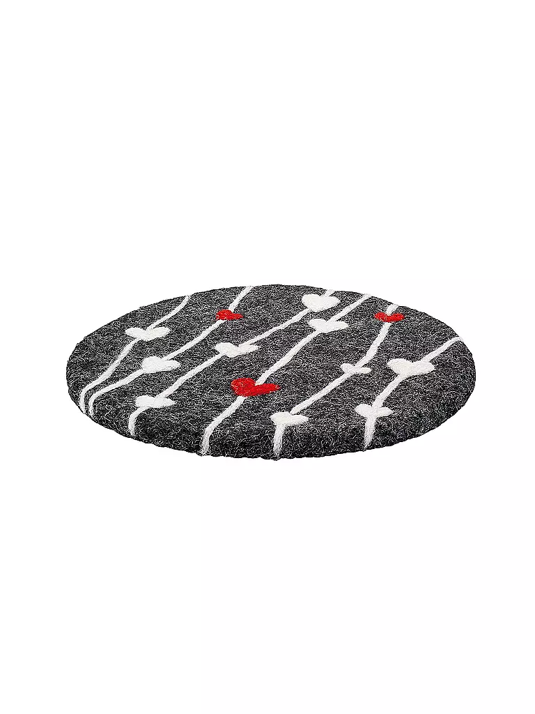 CILIO | Dessous de plat LANA CUORE rond Noir / Multicolore | schwarz