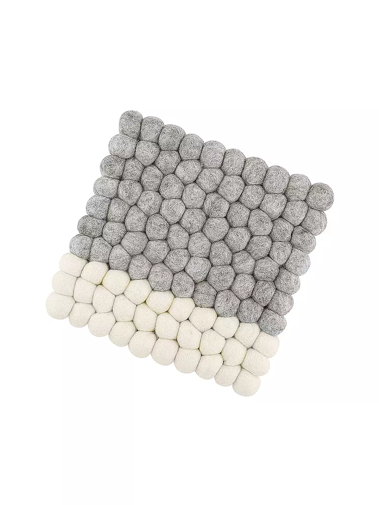 CILIO | Dessous de plat LANA DUE en laine gris-blanc | 