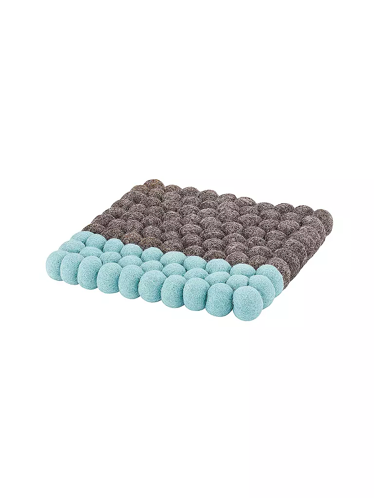 CILIO | Dessous de plat LANA DUE en laine marron et turquoise | hellblau
