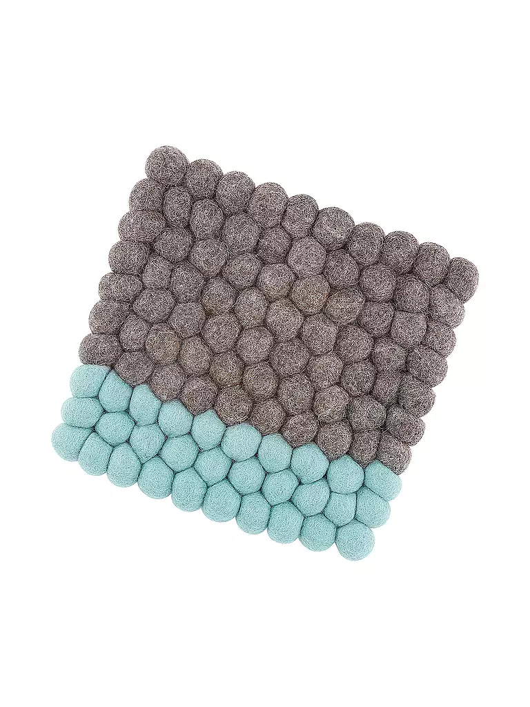 CILIO | Dessous de plat LANA DUE en laine marron et turquoise | 