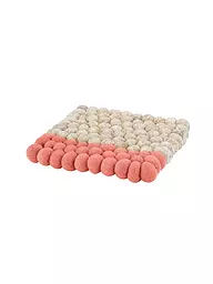 CILIO | Dessous de plat LANA DUE en laine marron et rose | Corail