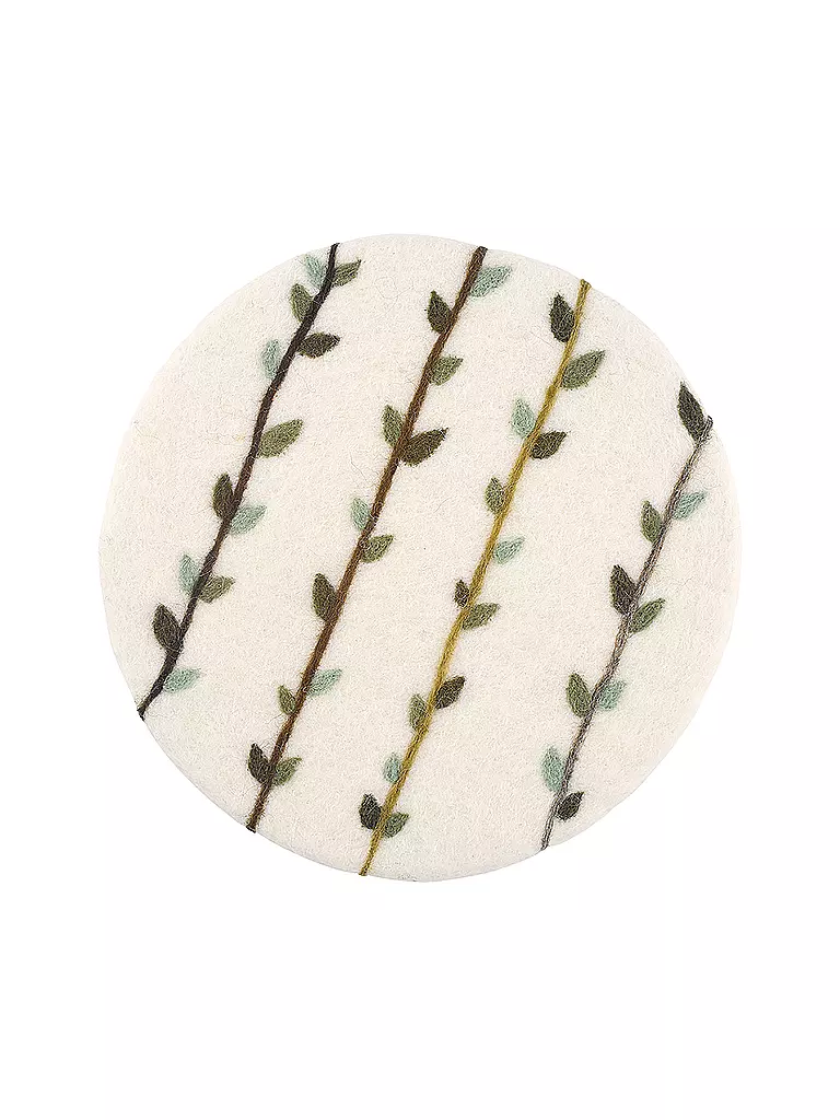 CILIO | Dessous de plat LANA EDERA rond Blanc / Gris | weiss