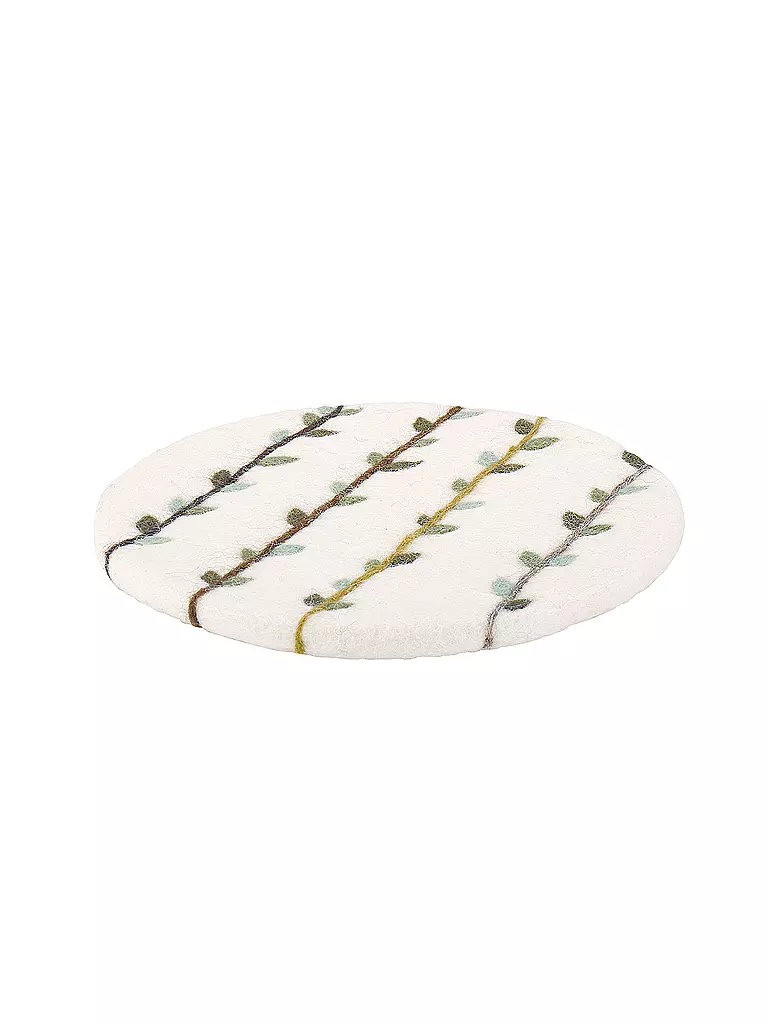 CILIO | Dessous de plat LANA EDERA rond Blanc / Gris | weiss