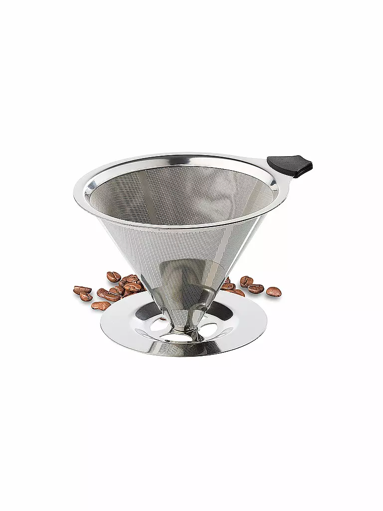 CILIO | Filtre permanent pour café avec support ACIER INOXYDABLE taille 4 | silber