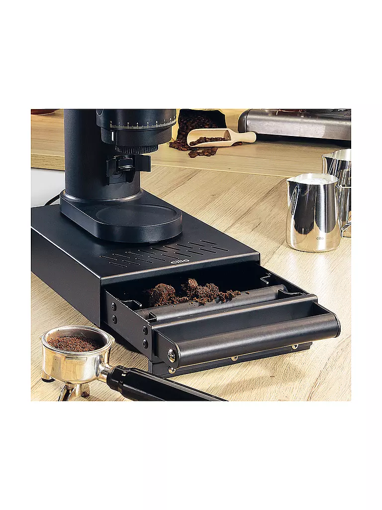 CILIO | Tiroir à marc BARISTA Inox Noir | schwarz