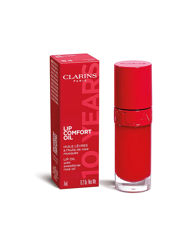 CLARINS | Lip Comfort Oil 10 Years (54 Iconic Red) | Rouge foncé