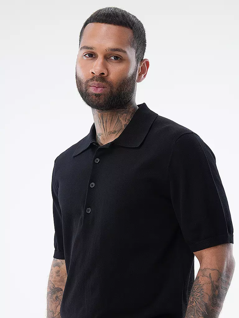 CLOSED | Strickpoloshirt  | Noir
