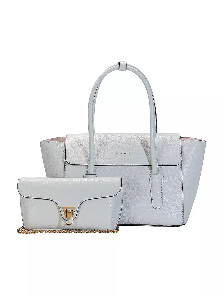 COCCINELLE | Sac en cuir - Shopper DOBBLE BEAT | Bleu clair