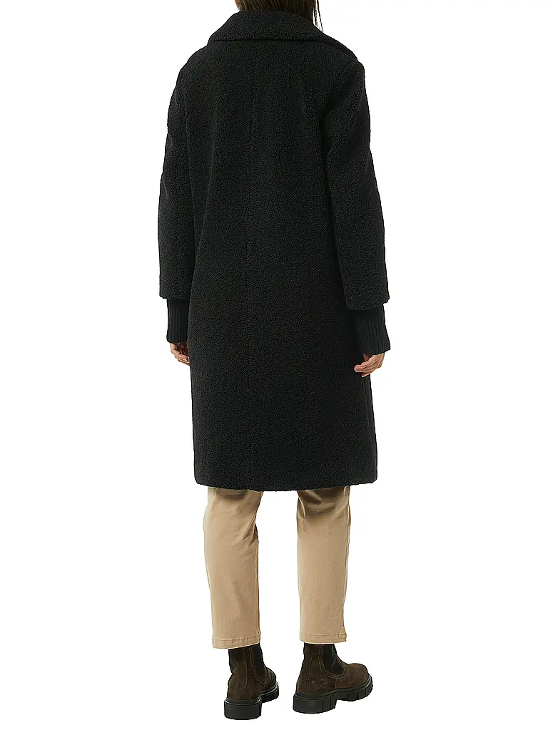 COMMA IDENTITY | Manteau aspect fourrure | Noir