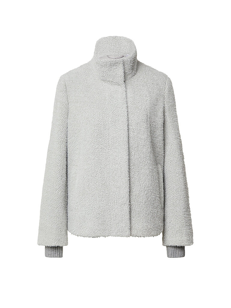 Veste aspect fourrure gris clair 44