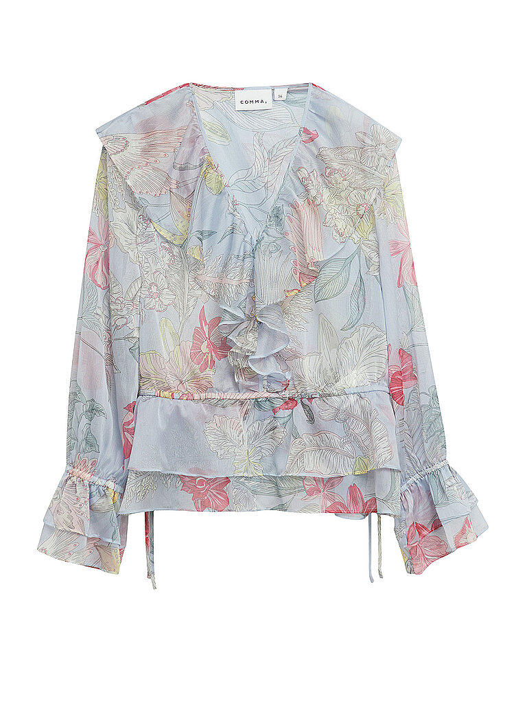 Comma Blusenshirt bleu clair 46