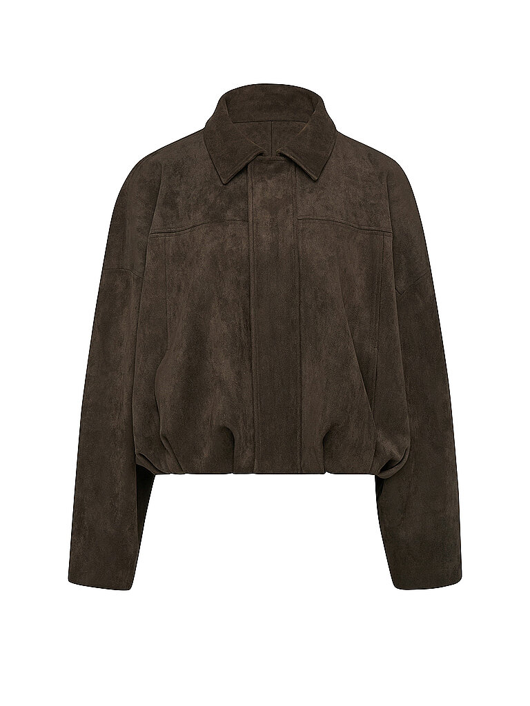 Comma Veste aspect cuir marron M