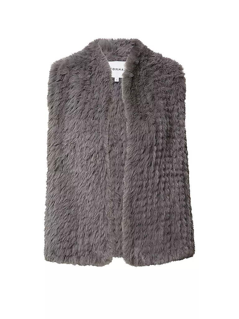 COMMA | Gilet aspect fourrure | grau