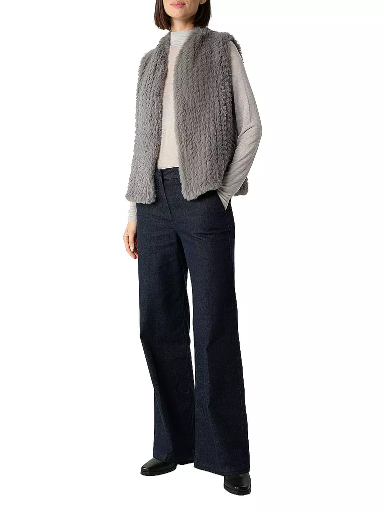 COMMA | Gilet aspect fourrure | grau