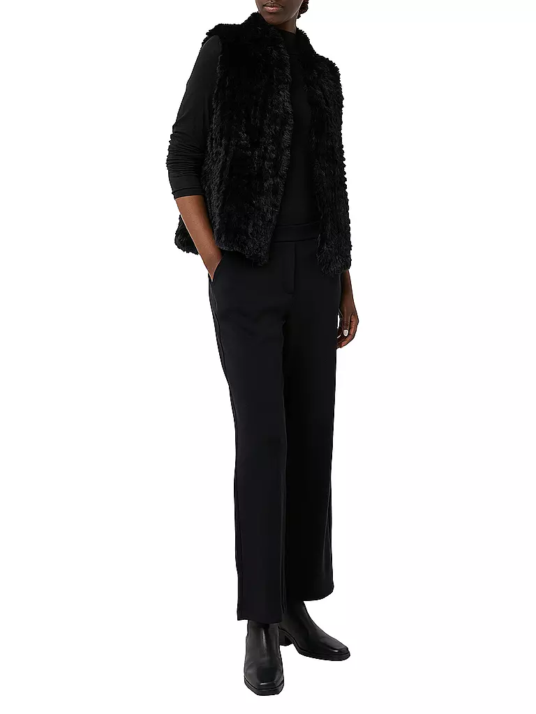 COMMA | Gilet aspect fourrure | schwarz