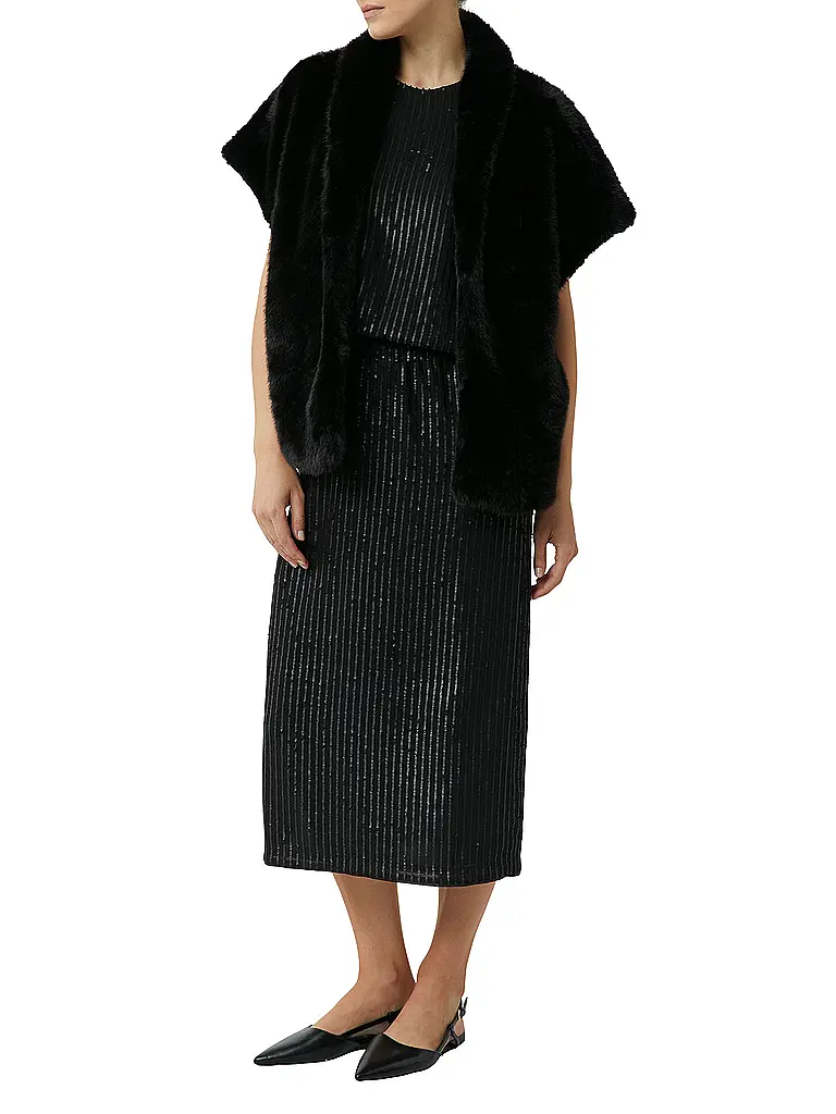 COMMA | Gilet aspect fourrure | Noir