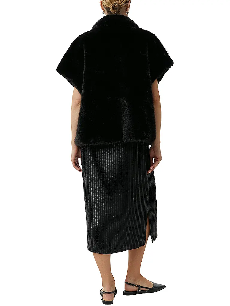 COMMA | Gilet aspect fourrure | Noir