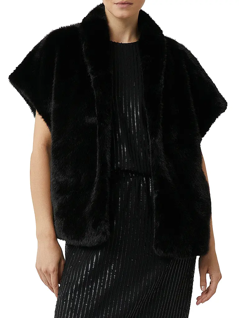 COMMA | Gilet aspect fourrure | Noir