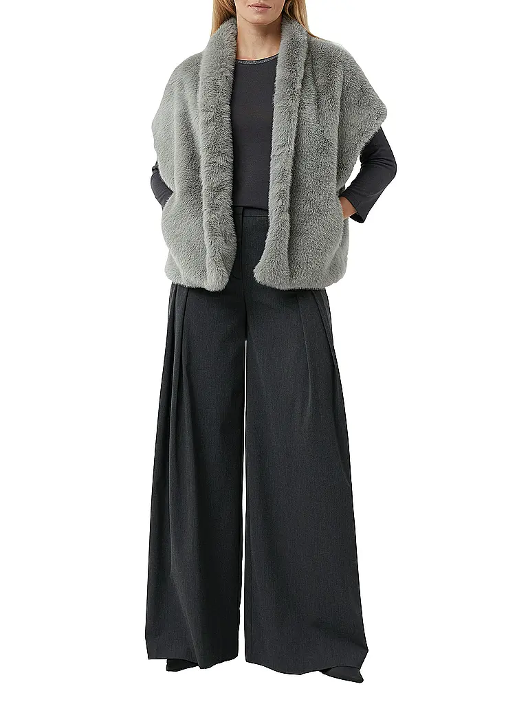 COMMA | Gilet en fausse fourrure | Gris