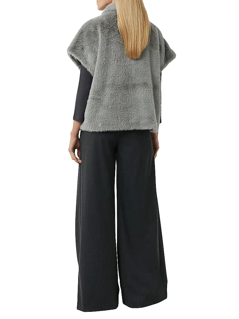 COMMA | Gilet en fausse fourrure | Gris