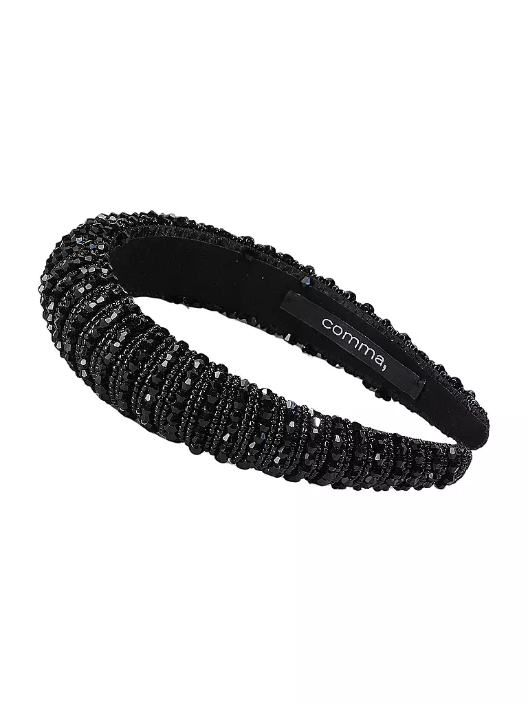 COMMA | Haarreifen mit Schmuckperlen | Noir