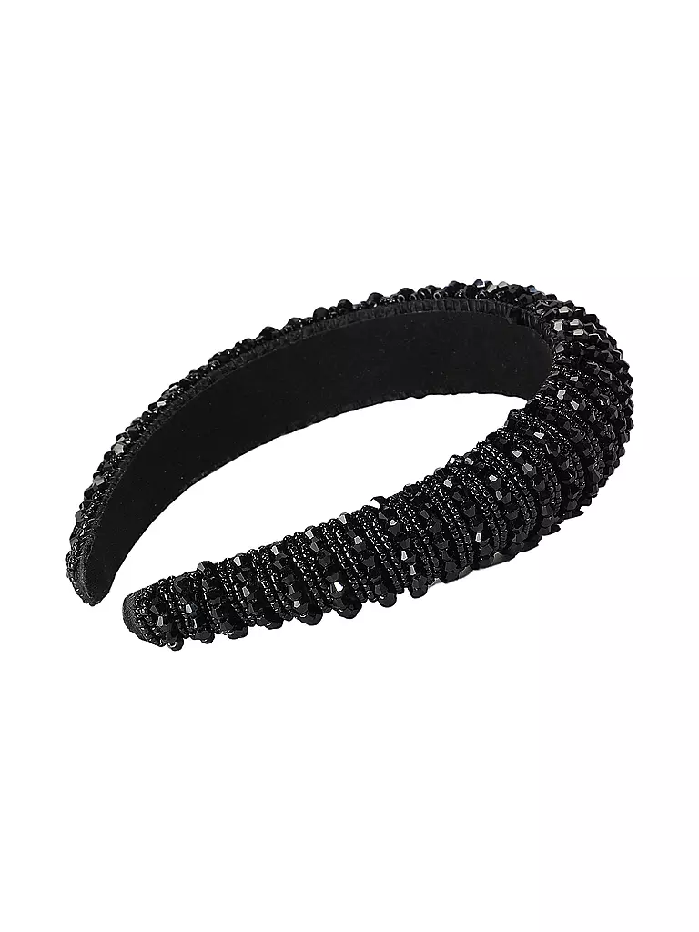 COMMA | Haarreifen mit Schmuckperlen | Noir