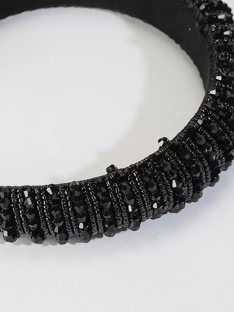 COMMA | Haarreifen mit Schmuckperlen | Noir