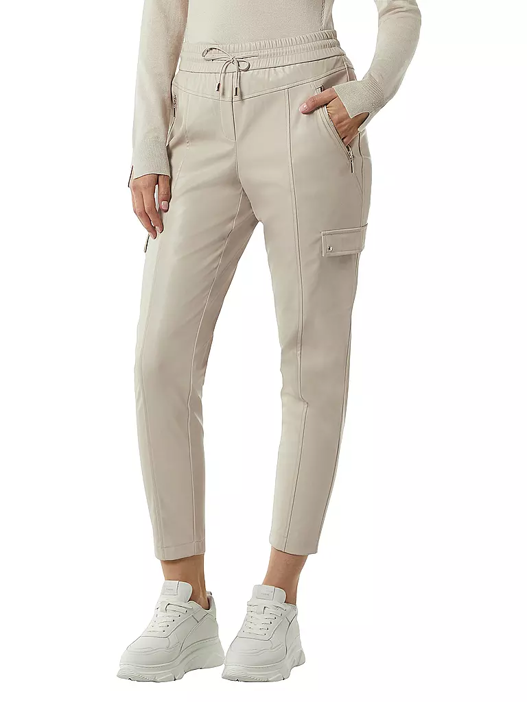 COMMA | Hose in Lederoptik | Beige