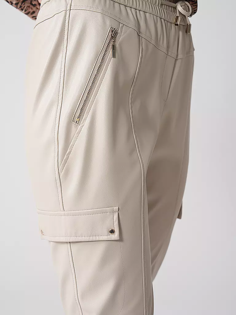 COMMA | Hose in Lederoptik | Beige