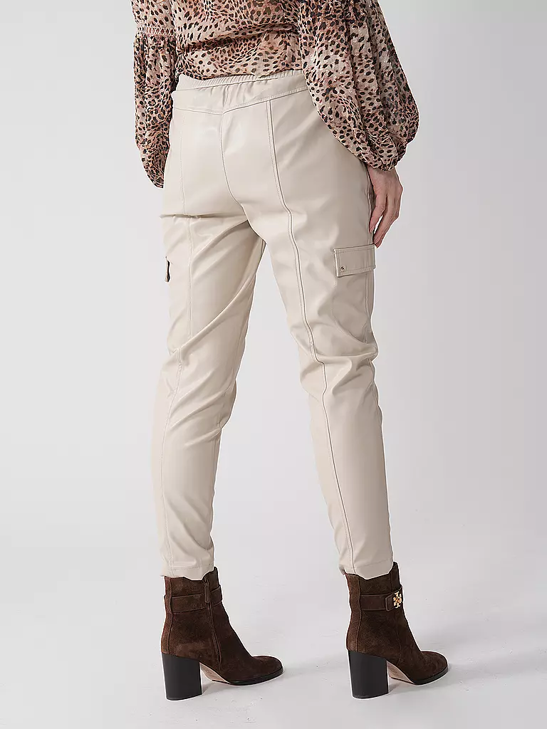 COMMA | Hose in Lederoptik | Beige