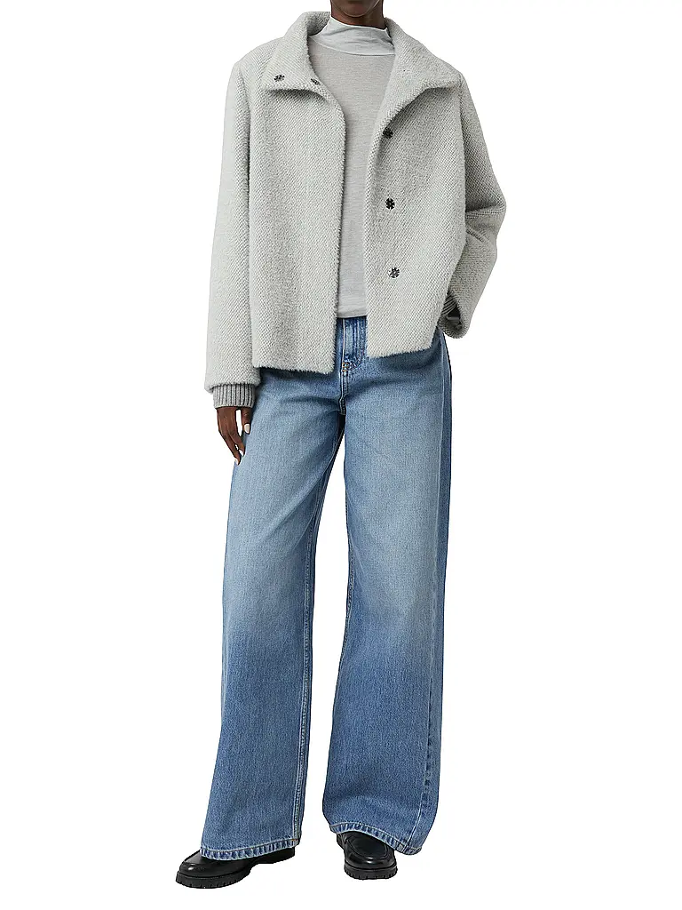 COMMA | Jacke in Felloptik | Gris clair