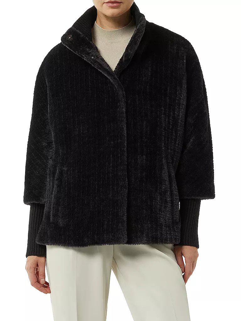COMMA | Jacke in Felloptik | Noir