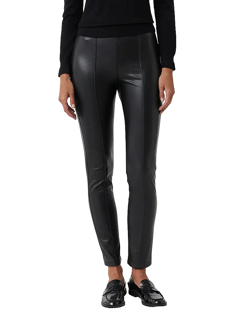 COMMA | Pantalon aspect cuir | schwarz