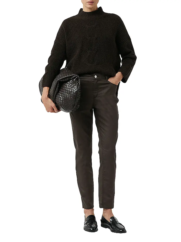 COMMA | Pantalon aspect cuir | braun