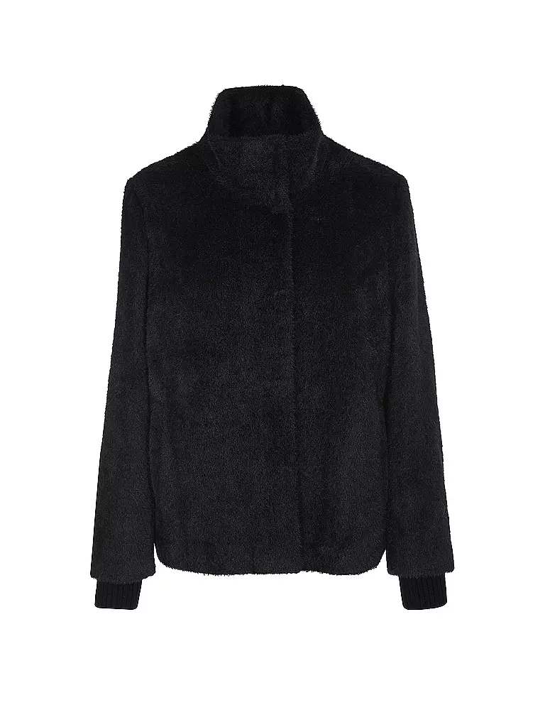 COMMA | Veste aspect fourrure | schwarz