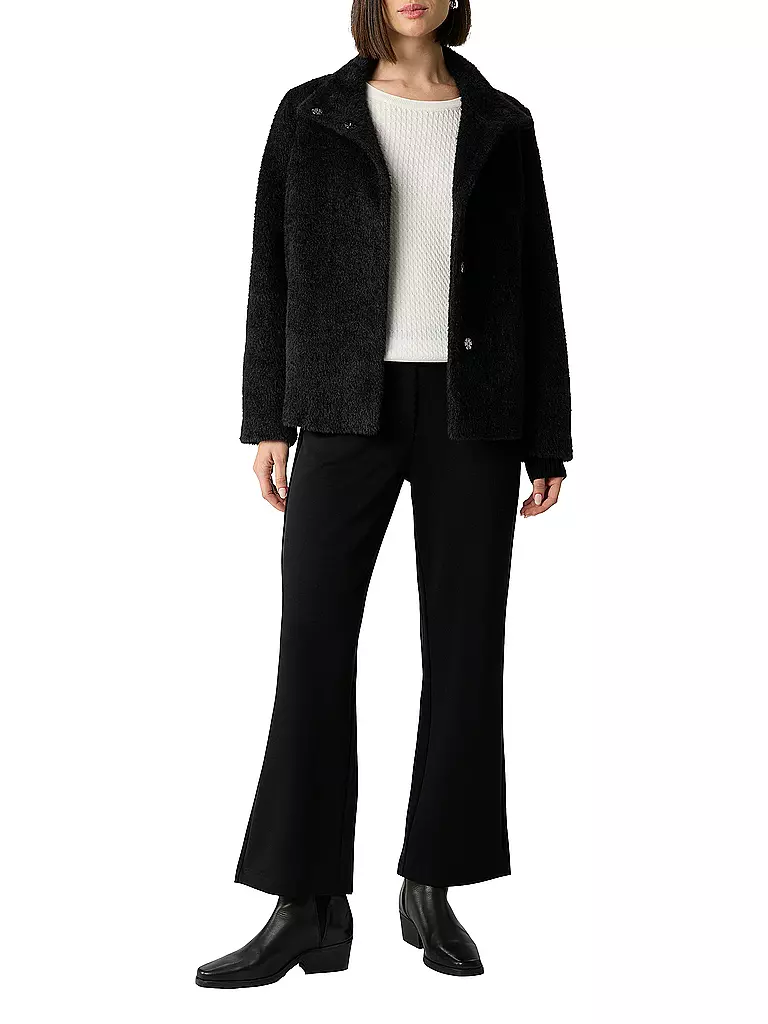 COMMA | Veste aspect fourrure | schwarz