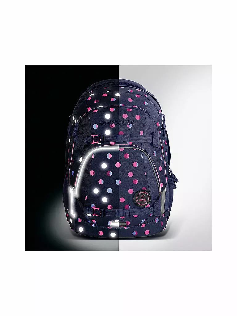 COOCAZOO | Nom du produit : Sac à dos scolaire MATE Reflective Moons | Bleu foncé