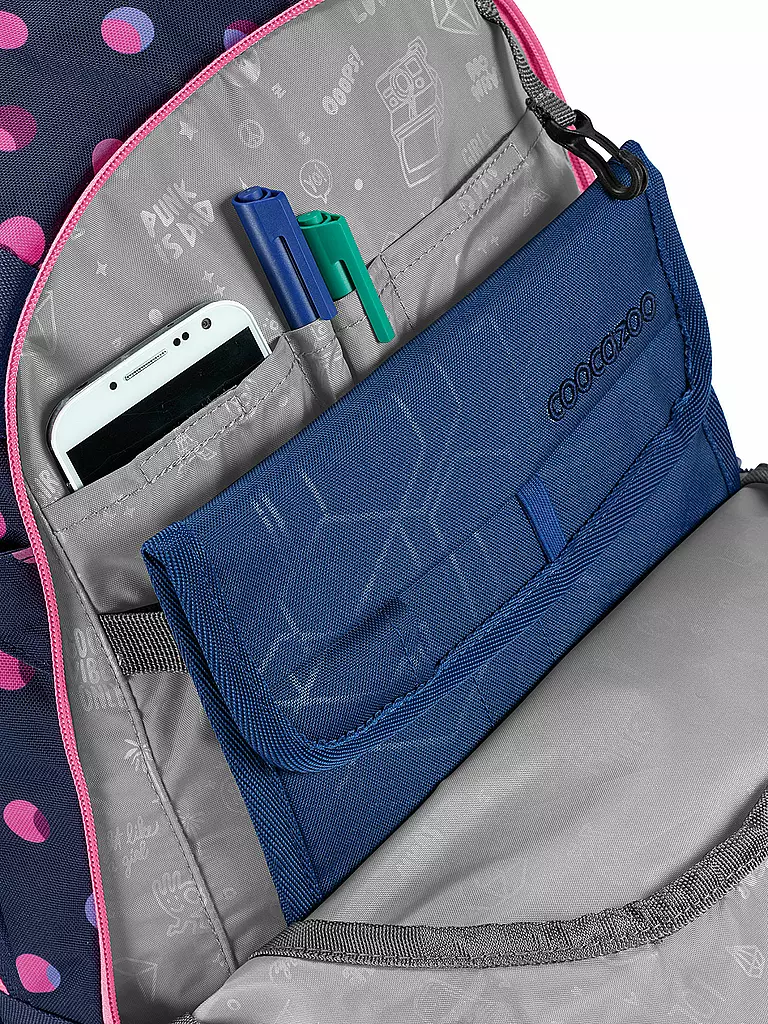 COOCAZOO | Nom du produit : Sac à dos scolaire MATE Reflective Moons | Bleu foncé