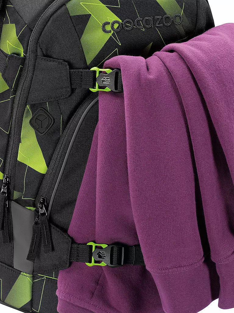 COOCAZOO | Sac à dos scolaire MATE Lime Flash | Noir