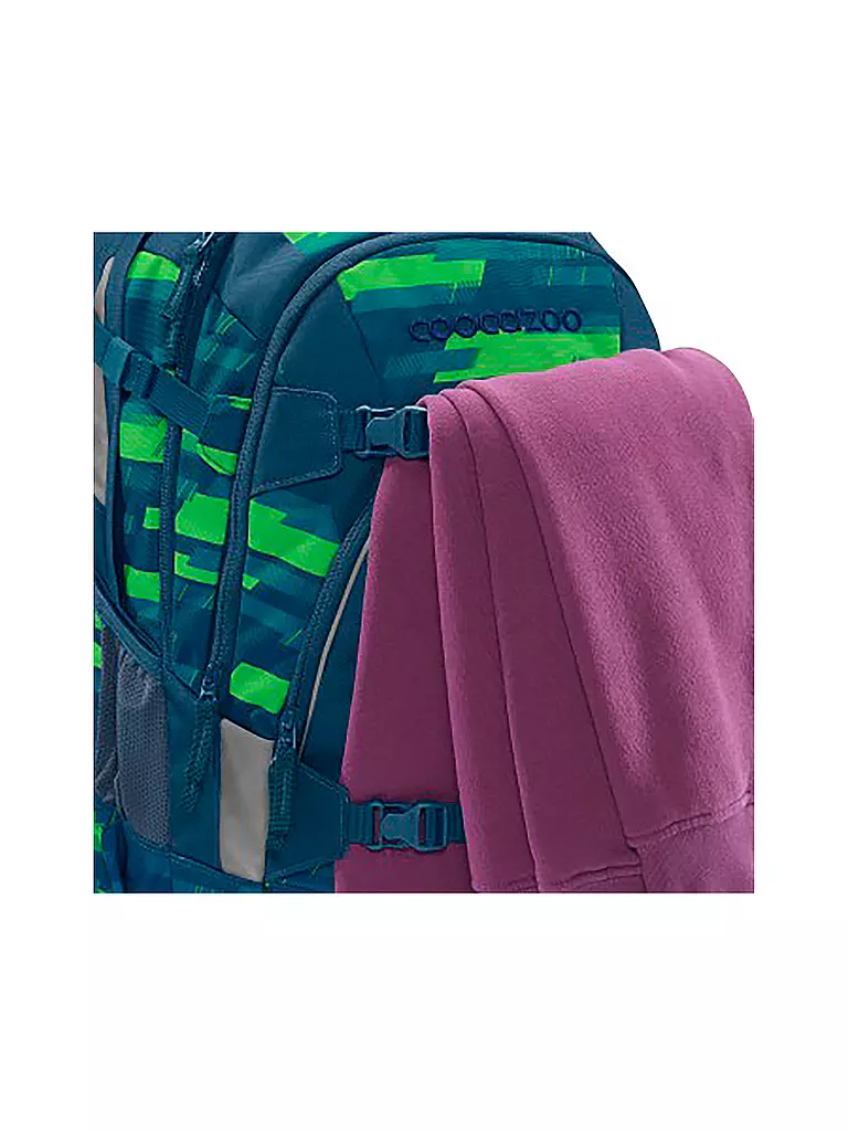 COOCAZOO | Sac à dos scolaire MATE Lime Stripe | Bleu
