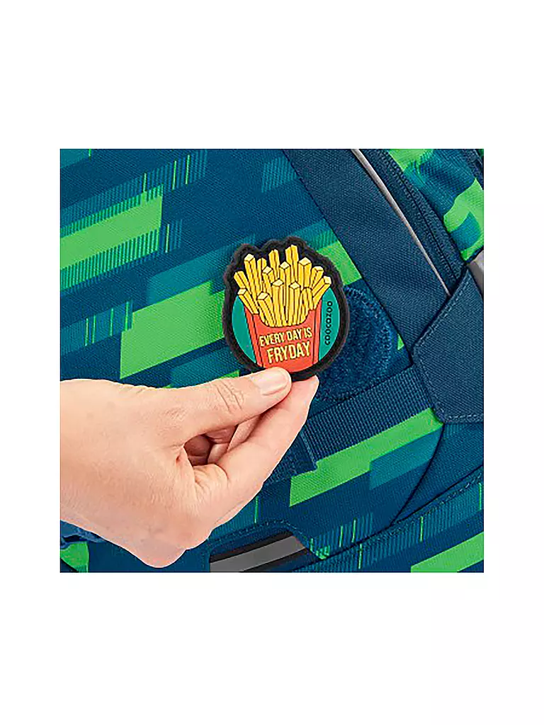 COOCAZOO | Sac à dos scolaire MATE Lime Stripe | Bleu