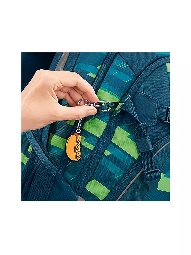 COOCAZOO | Sac à dos scolaire MATE Lime Stripe | Bleu
