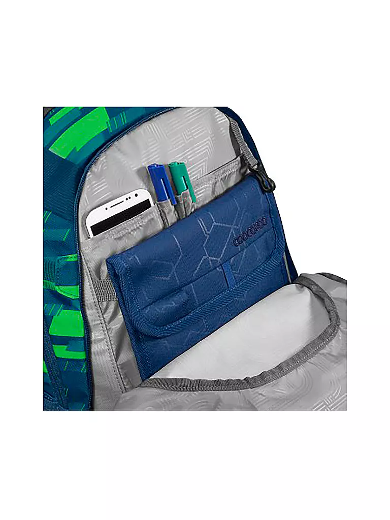 COOCAZOO | Sac à dos scolaire MATE Lime Stripe | Bleu